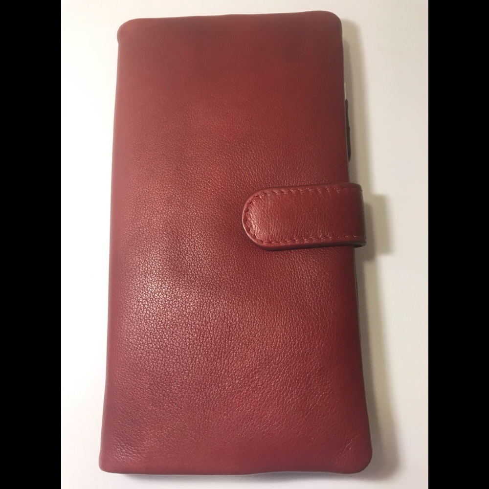 New genuine leather wallet for phone redwood